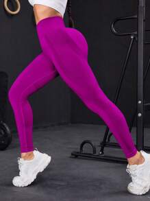 Powerista Women's High Waist Seamless Stretch Yoga Leggings - Hot Pink - View 2