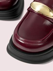 CUCCOO DOLLMOD 女士时尚百搭休闲厚底平底鞋 - 酒紅色 - 查看 7