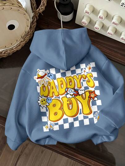 SHEIN Baby Boy Soft Knitted Hoodie Sweatshirt, Warm & Casual, Suitable For Autumn