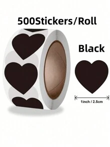 SHEIN 1 卷 500 张金色心形贴纸。心形情人节贴纸 - 非常适合密封礼品和工艺品！谢谢自粘空白标签贴纸，非常适合密封和装饰。 - 彩色 - 查看 11