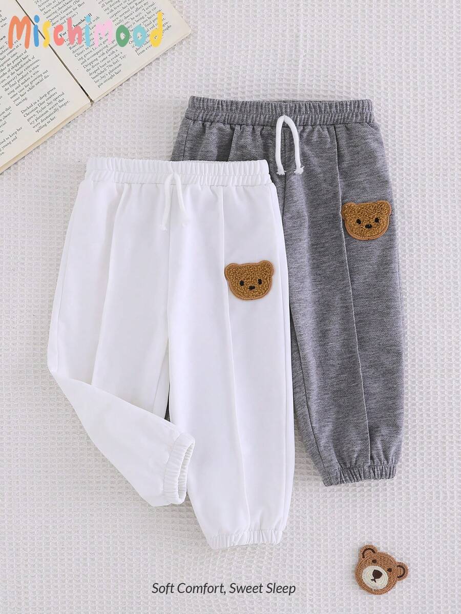 2 Pieces Baby Boys' Casual Cartoon Character Print Pants Set - Multicolor - View 1
