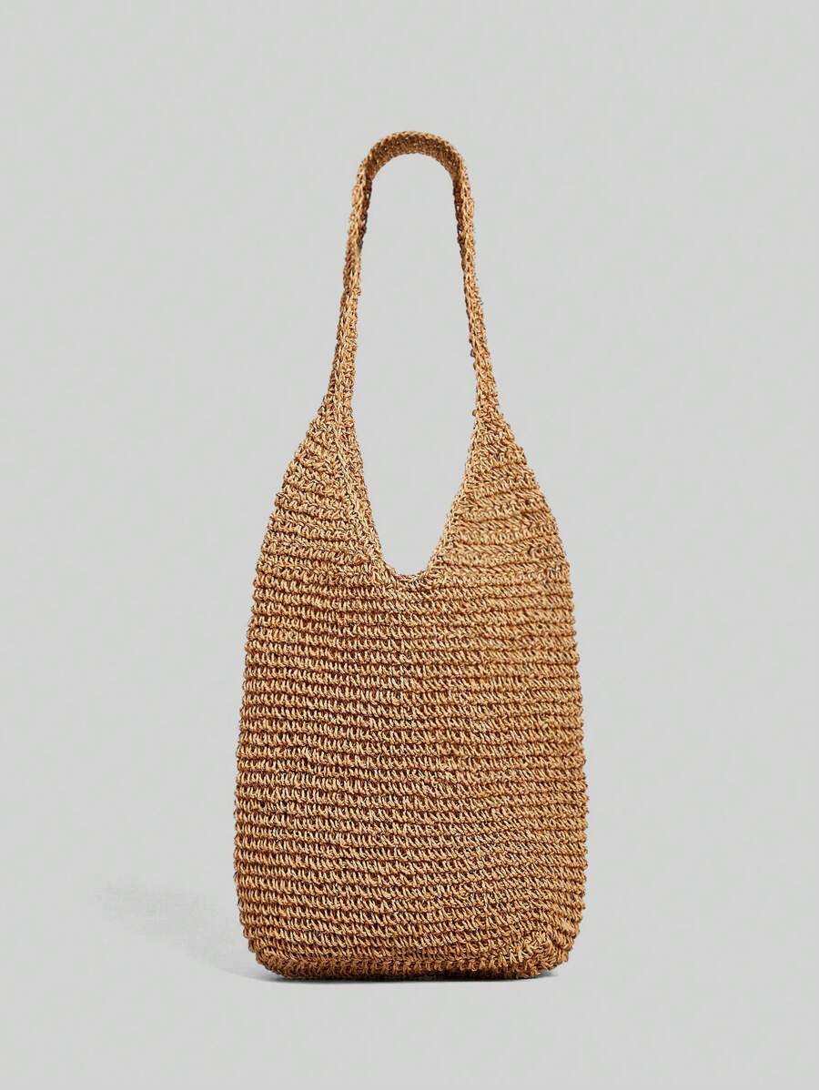 Ontre Women's Solid Color Large Capacity Shoulder Bag For Travel - Camel - View 1