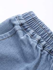 Dazy Kids Elastic Waist Pocket Flare Leg Casual Jeans For Young Girls - Blue - View 7