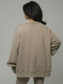 Musera Sport Slogan Drawstring Oversized Crew Neck Sweatshirt Padel, Tennis, Pickleball