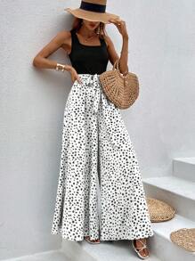 Breezaya 女士图案印花腰带阔腿休闲无袖连体裤 - 彩色 - 查看 6