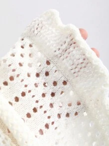 Sweetra Cute & Playful Tube Knitted A-Line Versatile And Slimming Sweater Dress, Suitable For Spring & Summer - White - View 3