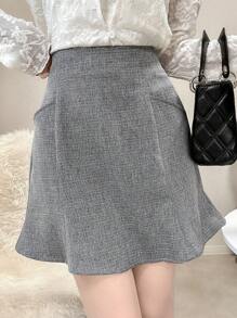 FRIFUL 女士休闲/办公装鱼尾迷你裙夏季 - 灰色 - 查看 6