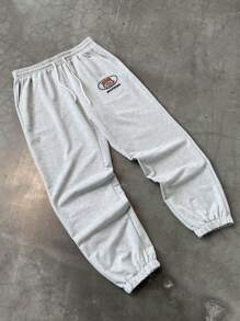 Manfinity EMRG Men's Casual Relaxed Fit Sweatpants, Simple And Fashion, Daily Wear - Grey - View 1