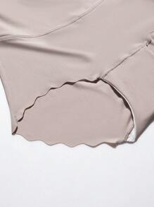 Bas de shapewear de mode minimaliste de couleur unie, décontracté et quotidien pour femmes - Marron - Voir 6