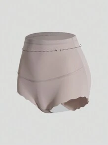 Bas de shapewear de mode minimaliste de couleur unie, décontracté et quotidien pour femmes - Marron - Voir 7