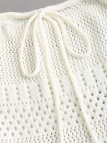 Sweetra Cute & Playful Tube Knitted A-Line Versatile And Slimming Sweater Dress, Suitable For Spring & Summer - White - View 4