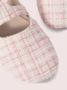 CUCCOO DOLLMOD Women's Plaid Square Toe Fashion High Heel Pumps For Daily Wear Valentine's Day - Pink - View 7