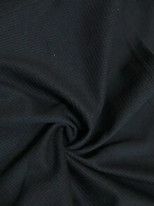 Zolique Solid Color Texture Round Neck Bow Beaded Short Sleeve T-Shirt - Black - View 3