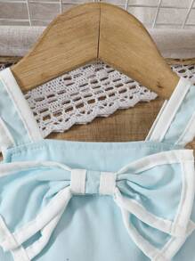 Baby Girls Dresses Summer Fresh Bow Halter Dress - Blue - View 3
