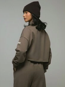 Musera Sport 高领短款运动衫，适合板网球、网球、匹克球等健身运动 - 灰色 - 查看 3