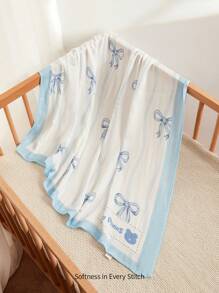 Cozy Pixies 1pc High Quality Soft & Breathable Infant Swaddle Blanket, Butterfly Print, Blue Color, Spring/Summer - Multicolor - View 4