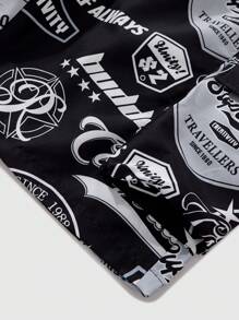 ROMWE MEN Street Life Men's Racing Print Cargo Shorts With 3D Pockets, Summer - Black - View 8