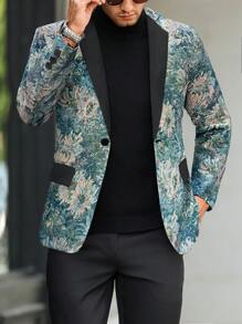 Manfinity Homme Men's Simple Casual Daily Wear Suit Jacket - Multicolor - View 5