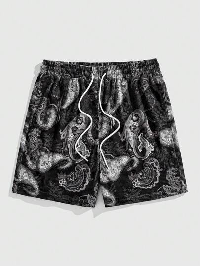 Street Life Men's Casual Beach Paisley Print Shorts Vacation