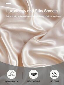 1PC Solid Color Khaki Satin Fitted Sheet Simulation Silk Fitted Sheet With 1pc Fitted Sheet  Valentine's Day Mattress Cover For Bed, Modern Soft Bedding Set For Household King Queen Full Twin Size  Sheet Bedspread Deep Pocket Up To 11.8 Inch Breathable Wrinkle-Free Better For Sleep, Machine Washable