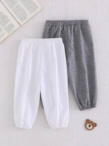 2 Pieces Baby Boys' Casual Cartoon Character Print Pants Set - Multicolor - View 2