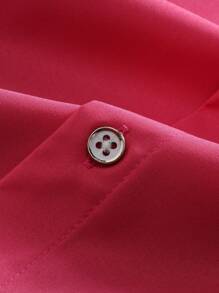 Manfinity Homme 简约时尚休闲短袖衬衫，适合日常穿着 - 彩色 - 查看 5