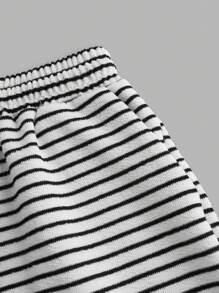 Swim Mod Short de recouvrement rayé de base pour femmes, vacances d'été à la plage