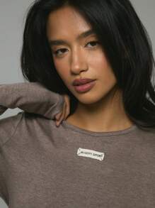 Musera Sport Long Sleeve Fitted Top, Padel, Tennis, Pickleball Gym Fitness - Grey - View 5