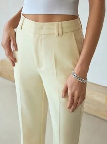 MOTF STUDIO PRESS CREASE FLARE LEG SUIT PANTS - Yellow - View 2