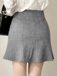 FRIFUL 女士休闲/办公装鱼尾迷你裙夏季 - 灰色 - 查看 5