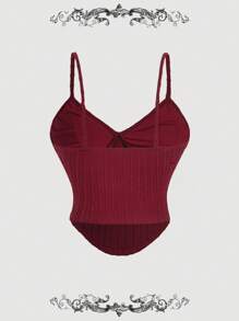SHEIN MOD Camiseta de tirantes vintage burdeos para mujer, ideal para el Día de San Valentín, salir, estilo occidental y gótico
