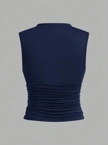 Auralis 3pcs/Set Plus Size Women Slim Fit Sleeveless Basic Camisole Spring To Summer - Navy Blue - View 6