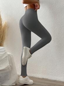 Pantalones leggings deportivos casuales de unicolor para niñas preadolescentes