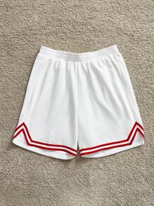 Manfinity VCAY 2 件套男士针织休闲舒适松紧腰直筒短袖 T 恤和裤子套装 - 卡其色 - 查看 5