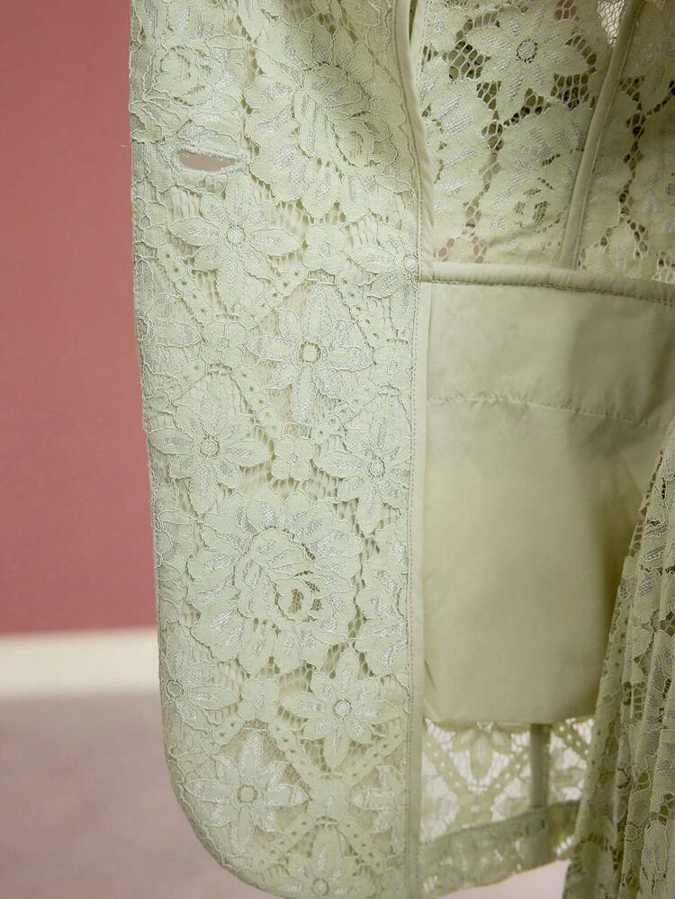 LACE SINGLE BUTTON STRUCTURED BLAZER, SPRING BLAZER