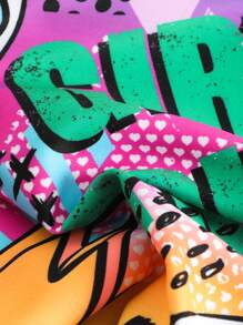 1pc Teen Girls' Random Print One-Piece Swimsuit - Multicolor - View 6