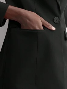 Maija Modern Slim Fit Padded Shoulder Suit Set, Elevated Look For Parties And Gatherings, Spring/Summer - Black - View 3