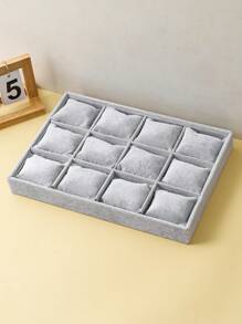 1 件 12 格天鹅绒珠宝收纳托盘，带可拆卸枕头，手表收纳珠宝托盘，手镯手镯手表展示架，情人节礼物