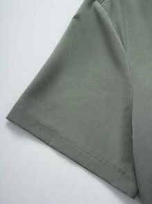 SHEIN Manfinity Dauomo 男士简约休闲衬衫，时尚日常穿着 - 綠色 - 查看 5