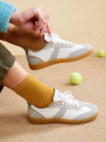 CUCCOO EASI Grey & White Women's Casual Flat Sports Sneakers Spring Shoes Tainers - Light Grey - View 3