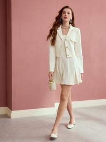 MOTF PREMIUM 结构化纽扣西装外套 - 杏色 - 查看 7