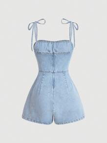 SHEIN MOD Mono vaquero de mujer con tirantes finos, mono casual y con estilo para uso diario