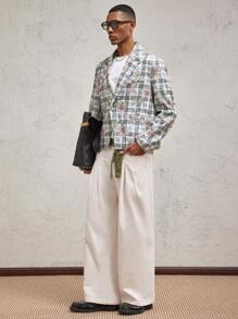 AKNOTIC Business Casual بليزر كاجوال رفيع القصة مطبوع بنقشة مربعات وزهور، مناسب للارتداء اليومي، للربيع والصيف، للعطلات، هدية التخرج، للخريف والشتاء