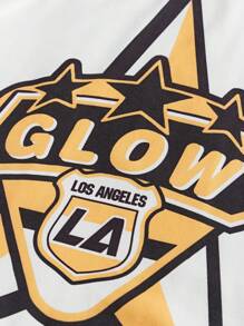 SHEIN 2pcs Tween Girls' Loose Fit Graphic Print Crew Neck T-Shirt And Pants Set