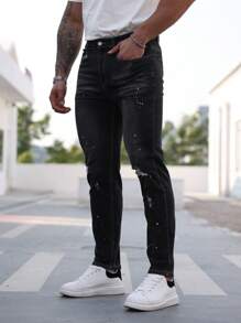 Manfinity Homme Men's Simple Casual Everyday Wear Denim Jeans