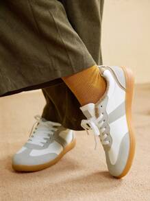 CUCCOO EASI Grey & White Women's Casual Flat Sports Sneakers Spring Shoes Tainers - Light Grey - View 5