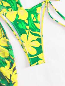 Swim Lushoire Summer 3pcs/Set Printed Bikini - Multicolor - View 3