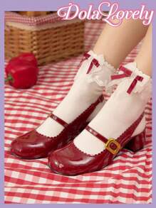 Dola Lovely Bowknot Mary Jane High Heel Shoes, Elegant Girly Design