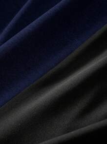 Slaydiva Autumn Casual Simple Hooded Zippered Black And Gray Coat Tops Slim Fit Color Matching Trousers Women's Two-Piece Set-H