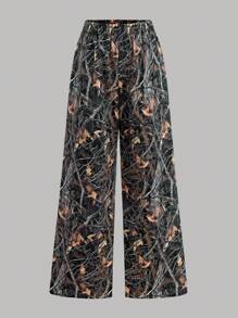 SHEIN 2pcs Tween Girls' Loose Fit Graphic Print Crew Neck T-Shirt And Pants Set